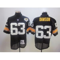 60TH Mitchell And Ness Pittsburgh Steelers #63 Dermontti Dawson Black Stitched NFL Jersey