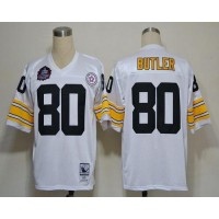 Mitchell And Ness Pittsburgh Steelers #80 Jack Butler White Stitched NFL Jersey