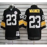 Mitchell And Ness Pittsburgh Steelers #23 Mike Wagner Black Stitched NFL Jersey