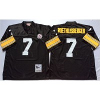 Mitchell And Ness Pittsburgh Steelers #7 Ben Roethlisberger Black Throwback Stitched NFL Jersey