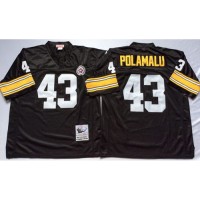 Mitchell And Ness Pittsburgh Steelers #43 Troy Polamalu Black Throwback Stitched NFL Jersey