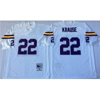Mitchell And Ness Minnesota Vikings #22 Paul Krause White Throwback Stitched NFL Jersey