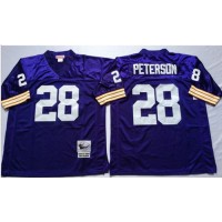 Mitchell And Ness Minnesota Vikings #28 Adrian Peterson Purple Throwback Stitched NFL Jersey