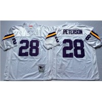 Mitchell And Ness Minnesota Vikings #28 Adrian Peterson White Throwback Stitched NFL Jersey