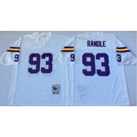 Mitchell And Ness Minnesota Vikings #93 John Randle White Throwback Stitched NFL Jersey