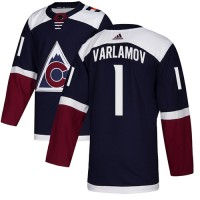 Adidas Colorado Avalanche #1 Semyon Varlamov Navy Alternate Authentic Stitched NHL Jersey