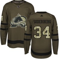 Adidas Colorado Avalanche #34 Carl Soderberg Green Salute to Service Stitched NHL Jersey