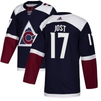 Adidas Colorado Avalanche #17 Tyson Jost Navy Alternate Authentic Stitched NHL Jersey