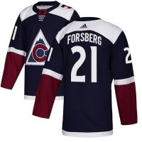 Adidas Colorado Avalanche #21 Peter Forsberg Navy Alternate Authentic Stitched NHL Jersey