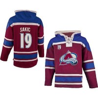 Colorado Avalanche #19 Joe Sakic Red Sawyer Hooded Sweatshirt Stitched NHL Jersey