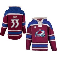 Colorado Avalanche #33 Patrick Roy Red Sawyer Hooded Sweatshirt Stitched NHL Jersey