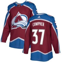 Adidas Colorado Avalanche #37 J.T. Compher Burgundy Home Authentic Stitched NHL Jersey