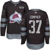 Adidas Colorado Avalanche #37 J.T. Compher Black 1917-2017 100th Anniversary Stitched NHL Jersey