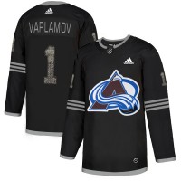Adidas Colorado Avalanche #1 Semyon Varlamov Black Authentic Classic Stitched NHL Jersey
