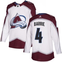 Adidas Colorado Avalanche #4 Tyson Barrie White Road Authentic Stitched NHL Jersey