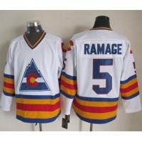Colorado Avalanche #5 Rob Ramage White CCM Throwback Stitched NHL Jersey