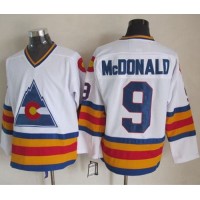 Colorado Avalanche #9 Lanny McDonald White CCM Throwback Stitched NHL Jersey