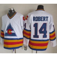 Colorado Avalanche #14 Rene Robert White CCM Throwback Stitched NHL Jersey