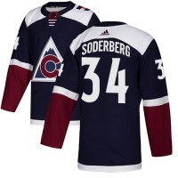 Adidas Colorado Avalanche #34 Carl Soderberg Navy Alternate Authentic Stitched NHL Jersey