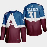 Adidas Colorado Colorado Avalanche #31 Philipp Grubauer Men's 2020 Stadium Series Burgundy Stitched NHL Jersey
