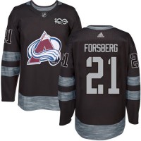 Adidas Colorado Avalanche #21 Peter Forsberg Black 1917-2017 100th Anniversary Stitched NHL Jersey