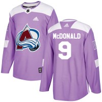 Adidas Colorado Avalanche #9 Lanny McDonald Purple Authentic Fights Cancer Stitched NHL Jersey