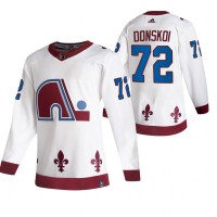 Colorado Colorado Avalanche #72 Joonas Donskoi White Men's Adidas 2020-21 Reverse Retro Alternate NHL Jersey