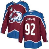 Adidas Colorado Avalanche #92 Gabriel Landeskog Burgundy 2022 Stanley Cup Final Patch Home Authentic Stitched NHL Jersey