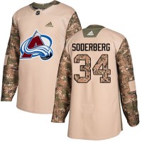 Adidas Colorado Avalanche #34 Carl Soderberg Camo Authentic 2017 Veterans Day Stitched NHL Jersey