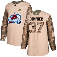 Adidas Colorado Avalanche #37 J.T. Compher Camo Authentic 2017 Veterans Day Stitched NHL Jersey