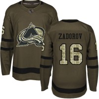 Adidas Colorado Avalanche #16 Nikita Zadorov Green Salute to Service Stitched NHL Jersey