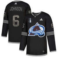 Adidas Colorado Avalanche #6 Erik Johnson Black 2022 Stanley Cup Final Patch Authentic Classic Stitched NHL Jersey