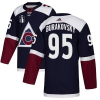 Adidas Colorado Avalanche #95 Andre Burakovsky Navy 2022 Stanley Cup Final Patch Alternate Authentic Stitched NHL Jersey