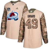 Adidas Colorado Avalanche #49 Samuel Girard Camo 2022 Stanley Cup Final Patch Authentic Veterans Day Stitched NHL Jersey