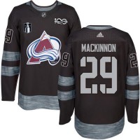 Adidas Colorado Avalanche #29 Nathan MacKinnon Black 2022 Stanley Cup Final Patch 100th Anniversary Stitched NHL Jersey