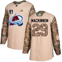 Adidas Colorado Avalanche #29 Nathan MacKinnon Camo 2022 Stanley Cup Final Patch Authentic Veterans Day Stitched NHL Jersey