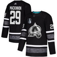 Adidas Colorado Avalanche #29 Nathan MacKinnon Black Authentic 2022 Stanley Cup Final Patch All-Star Stitched NHL Jersey