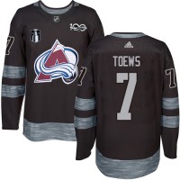 Adidas Colorado Avalanche #7 Devon Toews Black 2022 Stanley Cup Final Patch 100th Anniversary Stitched NHL Jersey