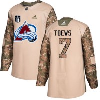 Adidas Colorado Avalanche #7 Devon Toews Camo 2022 Stanley Cup Final Patch Authentic Veterans Day Stitched NHL Jersey