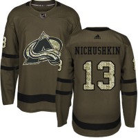 Adidas Colorado Avalanche #13 Valeri Nichushkin Green Salute to Service Stitched NHL Jersey