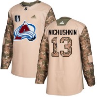 Adidas Colorado Avalanche #13 Valeri Nichushkin Camo 2022 Stanley Cup Final Patch Authentic Veterans Day Stitched NHL Jersey