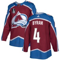 Adidas Colorado Avalanche #4 Bowen Byram Burgundy 2022 Stanley Cup Final Patch Home Authentic Stitched NHL Jersey