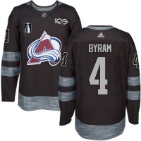 Adidas Colorado Avalanche #4 Bowen Byram Black 2022 Stanley Cup Final Patch 100th Anniversary Stitched NHL Jersey