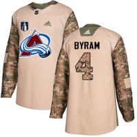Adidas Colorado Avalanche #4 Bowen Byram Camo 2022 Stanley Cup Final Patch Authentic Veterans Day Stitched NHL Jersey