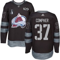 Adidas Colorado Avalanche #37 J.T. Compher Black 2022 Stanley Cup Final Patch 100th Anniversary Stitched NHL Jersey