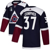 Adidas Colorado Avalanche #37 J.T. Compher Navy 2022 Stanley Cup Final Patch Alternate Authentic Stitched NHL Jersey