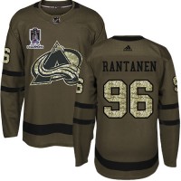 Adidas Colorado Avalanche #96 Mikko Rantanen Green 2022 Stanley Cup Champions Salute To Service Stitched NHL Jersey