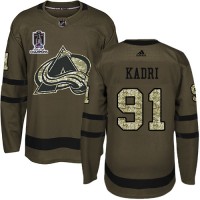 Adidas Colorado Avalanche #91 Nazem Kadri Green 2022 Stanley Cup Champions Salute To Service Stitched NHL Jersey