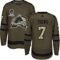 Adidas Colorado Avalanche #7 Devon Toews Green 2022 Stanley Cup Champions Salute To Service Stitched NHL Jersey