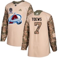 Adidas Colorado Avalanche #7 Devon Toews Camo Authentic 2022 Stanley Cup Champions Veterans Day Stitched NHL Jersey
